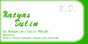 matyas dulin business card